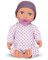 LullaBaby – Baby Puppe mit Puppenkleidung – Porzellan Hautton & Blaue Augen – 36 cm Babypuppe Weichkörper – Mütze & Schnuller – Spielzeug für Kinder ab 2 Jahren – Gepunkteter Schlafanzug lila