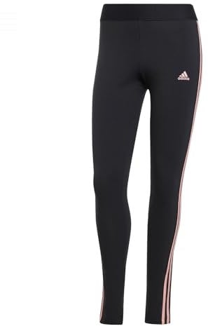 adidas 3 Stripes Leggings Donna, Black/Semi Pink Spark, XS