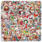 100 Pegatinas de Navidad, Adhesivos Impermeables de Vinilo para Decorar de Portátiles, Bolsa de Embalaje de Regalo, Tarjeta de Felicitación, Bolsa de Pastelería al Horno (100 Navidad Pegatinas)