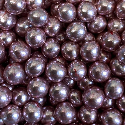 Purple Cupcakes Sprinkles Milk Chocolate Filled Balls 6mm - METALLIC ROSE GOLD - Cake and Cupcake Sprinkles for Birthdays, Weddings and all occassions