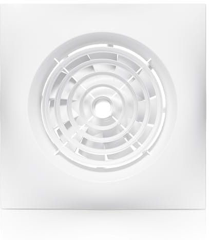 Hon&Guan 100mm / 4 Inch Bathroom Extractor Fan Axial Ventilation Extractor Fans with Plug 80m³/h 14W Wall or Ceiling Mounted