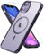 Kuaguozhe für iPhone 11 Hülle, Magnetisch Handyhülle iPhone 11 mit Panzer Schutz Glas, Kompatibel mit MagSafe, Rundumschutz Stoßfest Transparent Rückseite Schutzhülle für iPhone 11 6,1 Zoll (Lila)