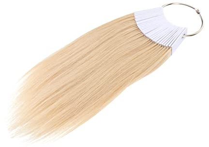 Angoily Lot de 30 Échantillons de cheveux pour tester la couleur des cheveux, anneaux d'échantillon de couleur de cheveux avec boucles dorées,Échantillons de Couleur,pour salon de coiffure,platine or