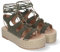 shoes&blues.es 85039 Sandalia de Mujer con Plataforma de Yute, Comodas y Elegantes, Tiras Cruzadas con Cordones, Pala y Talon Abierto, Ideales para Primavera-Verano. Verde Talla 41