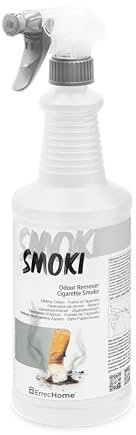 ErrecHome Smoki, Elimina el Olor a Humo de Cigarrillo, Ideal para Tejidos, Acolchados, Superficies Duras, Botella 1 L