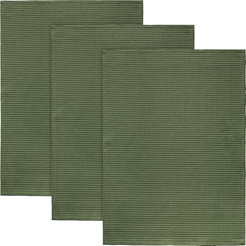 Erwin Müller Geschirrtuch 3er-Pack Piqué oliv Größe 50x70 cm