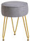 IBUYKE Teddy Samt Runde Fußstütze Hocker Ottoman, Make-up Eitelkeits Hocker Beistelltisch, Samt Ankleidetisch Sitz, Pouf Couch Hocker, für Wohnzimmer Schlafzimmer, Grau WBD009G