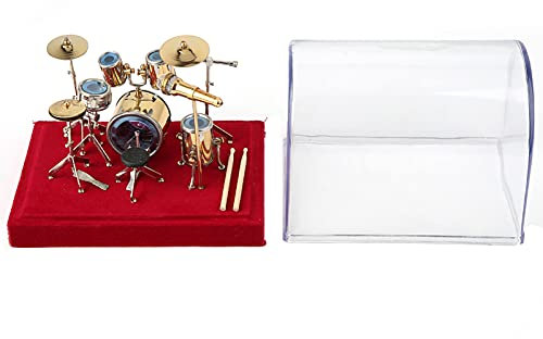 OPPWONG Schlagzeug-Set, Schlagzeug-Sets und Set-Komponenten, Mini-Schlagzeug mit Aufbewahrungsbox, Vergoldet für die Schreibtischdekoration (14cm)