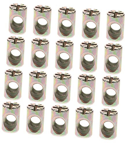 GETAJGHSD 20stücke Zylindermutter Mit Kreuzdübeln Beschlagmuttern Für Möbel Bett Und Stuhl Verbindungszubehör Aus Hochwertigem Material Für Heimwerkerprojekte