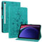 Rosbtib Coque pour Samsung Galaxy Tab S10 FE 2025 10.9/S9 FE 2023 10.9/S9 2023 11, Multi-Angles de Visualisation Housse de Protection en Similicuir avec Porte-Carte Couverture Motif Lys, Vert