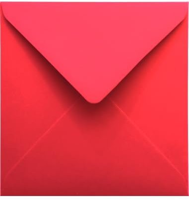 Netuno 25 quadratische Briefumschläge Rot 11 x 11 cm 120g Malmero Vermillon elegante rote Umschläge farbig für Hochzeit Geburtstag Weihnachtskarten Einladungskarten edle Kuverts quadratisch