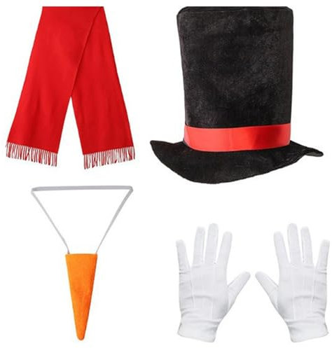 Winterkostüm Schneemann, Frost, Weihnachten, Spielzubehör, Karotte, Nasenschal, Handschuhe, Pompons, Bälle, Tutus Rock