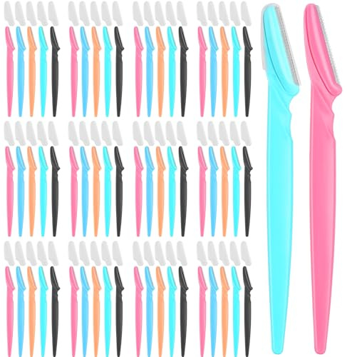 Phyyixs Dermaplaning-Werkzeug, Augenbrauen-Rasierer und Gesichtsrasierer für Damen und Herren, Augenbrauentrimmer und Rasierer mit Schutzhülle, sicher und für Anfänger geeignet, mehrfarbiges Set für