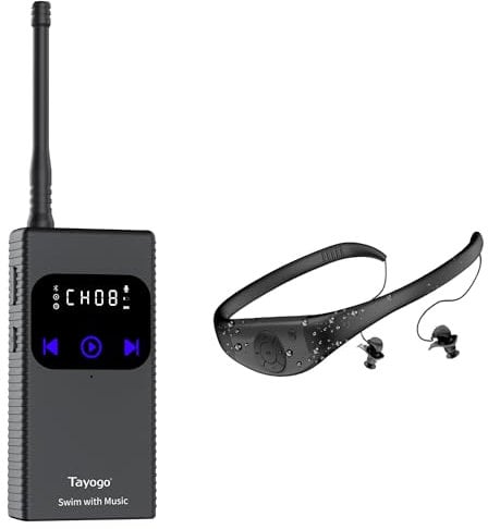 Tayogo Swimming Headphones, Underwater headset, swim ear-buds for Spotify, Audible, Youtube, NO Mp3 Download, Swim Music Combo