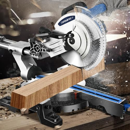 ZYT-DHRUCB Scie à onglets d’établi de qualité Industrielle, 10' à tête Bascule Profil en Aluminium Push-Pull Haute Puissance Coupe de Haute précision, 220V