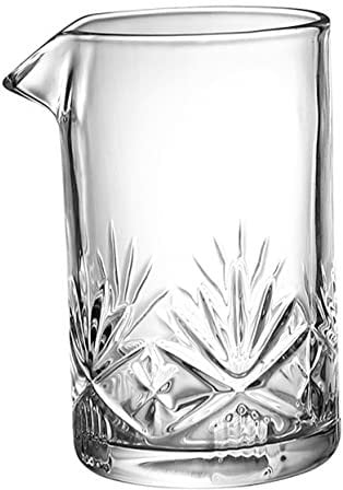 LIFKOME 1Stück Kristall Cocktail Rührglas Mit Dekorativem Design Hochwertiges Mischglas Für Cocktails Zum Rühren Von Getränken Dickes Glas Spülmaschinenfest