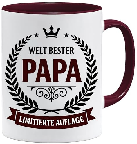 Jungle Mug Vatertagsgeschenk | Welt Bester in limitierter Auflage Tasse | Geschenk für Männer | Lustige Keramiktasse mit Kranz-Design