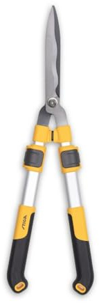STIGA Teleskop-Heckenschere - Schneiden bis zu 2,5 m, antihaftbeschichtete Klinge, leichter Aluminiumgriff, ergonomischer Griff, integrierter Stoßfänger, gelbes, gut sichtbares Design