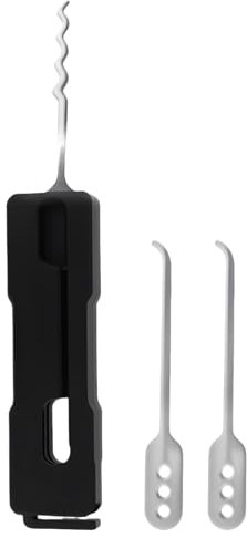Kit de crochetage de serrure, portable, pliable, en acier inoxydable, pour débutants et professionnels, outil d'ouverture de porte, noir, 1 jeu