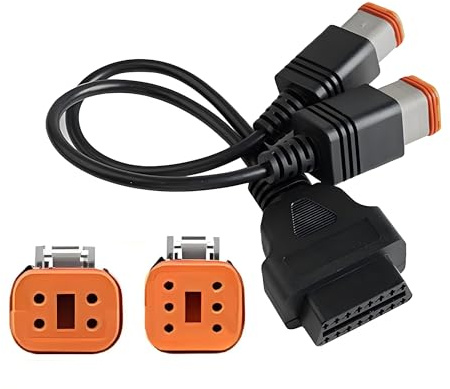 Yalgdlen 4-polig+6-polig 2 in 1 Anschluss für Harley Motorrad Obd2 Kabel 16-polig auf 4-polig 6-polig Obd Kabeladapter Scan für viele Motorrad