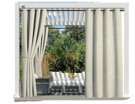 Pergola Baldachin Wasserdicht - 1 Stück Outdoor Markise mit Ösen für Terrasse Pavillon Veranda - Beige (B254xH274cm)