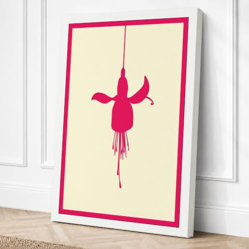 Suspended Fuchsia Botanical Canvas Wall Art Print 18x12 Inch | Ready to Hang, Gallery Wrapped, Fade-Resistant Inks, Securely Packaged, UK Made