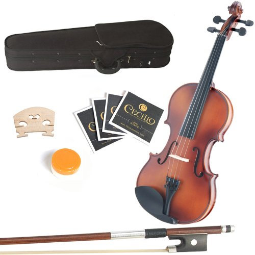 Mendini MA350 Viola mit Koffer/Kolofonium/Bogen/Saiten 38,1 cm (15 Zoll)