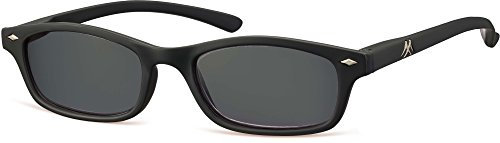 Montana Eyewear Sunoptic R19S+2.00 Lesebrille mit grau getönten Gläsern in schwarz - Stärke +2.00 Inklusive soft Etui