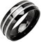 Mianova Band Ring Titan poliert mit 2 Streifen Freundschaftsring Herrenring Damenring Partnerring Damen Herren Schwarz Größe 60 (19.1) Breit 8mm