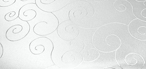 Unbekannt Tischdecke oval 160x400 cm Struktur damast Circle bügelfrei fleckenabweisend #1325 (weiß)