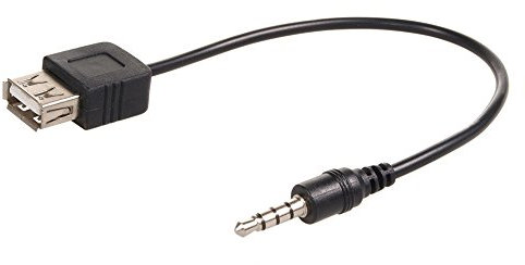 Maclean Cable Adaptador USB 2.0 (Hembra) a Mini Jack 3.5mm (Macho) 15cm MCTV-693