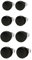 JewelryWe Schmuck 4 Paare Herren Damen Ohrstecker, Edelstahl Holz Runde Ohrringe Piercing, Schwarz, 6mm-12mm