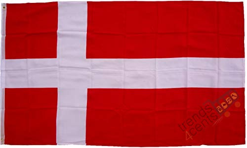 Top Qualität - Flagge DÄNEMARK Danmark Denmark Fahne, 90 x 150 cm, EXTREM REIßFEST, Keine BILLIG-CHINAWARE, Stoffgewicht ca. 100 g/m², sehr robust, extra starke Messing-Ösen