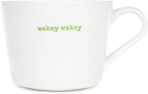 Keith Brymer Jones - Word Range - Ceramic Mini Bucket Mug - Gift Boxed - Wakey Wakey - 280ml