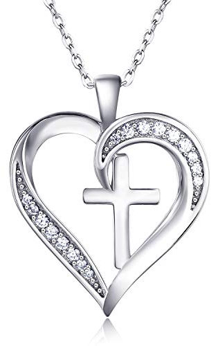 Van Chloe Damen 925 Sterling Silber Heat Halskette Zirkonia Diamant Anhänger Weißgold plattiert Schmuck Geschenk für Frauen Mädchen 17,7 '' + 1,77 ''