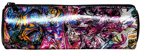 EZIOLY Kaleidoskop-Leder-Stiftmäppchen für Münzen, Kosmetiktasche, Make-up-Tasche für Schule, Arbeit, Büro