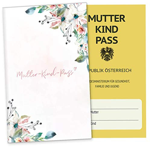 OLGS MuKi-Passhülle Österreich – Florentina Blumen, Mutter-Kind-Passh Schutzhülle & Geschenkidee (Aquarell Spring)