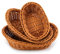 Yarlung 3 Pack Poly-Wicker Woven Breads Serving Baskets, Stackable Imitation Rattan Fruit Baskets for Food Display, Vegetables, Home, Kitchen, Restaurant, Outdoor, Brown, Oval, 3 Size