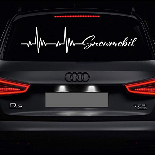 myrockshirt Herzschlag Heartbeat Snowmobil ca 80cm Schnee Winter Winterauto Gr.L Aufkleber Sticker Autoaufkleber Wandtattoo