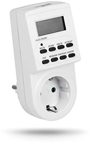 HEITECH Wochen Zeitschaltuhr digital mit Kindersicherung - Zeitschaltuhr bis max. 16A & 3600W - 10 Schaltprogramme für 24 Stunden / 7 Tage - Zeitschalt Steckdose, Timer Steckdosen