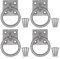 EAI Tie Ring on Plate for Equestrian Horse Stables or Anchor Points | Heavy Duty 50mm Hot Dipped Galvanised Tie Ring | Pack of 4