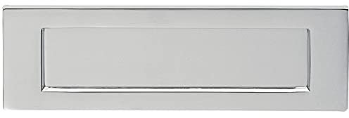 Inward Opening Letterbox Plate- 275mm Fixing Centres- 306 x 104mm- Satin Chrome | Front Door Letterbox Plate Cover - Interior/Exterior Mailbox Tidy - Door Post Flap
