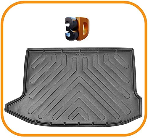 Trimak Passgenau 3D Kofferraumwanne Kompatibel mit Hyundai Kona Elektro 1. Gen 2018-2023 Kofferraummatte Schutzmatte Auto Zubehör Antirutschmatte Kantenschutz Kofferraumwann TPE Gummi Dauerhaft