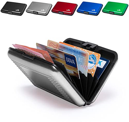ANTEVIA - Porte Carte bancaire Rigide Anti piratage RFID en Aluminium | Plus DE 20 MODÈLES | Fidélité Crédit Homme Femme | Couleur: Gris (Rainol Gris)