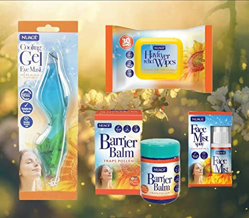 Complete Hayfever Relief Set 30 Face Wipes Allergy Barrier Balm 50g Face Mist 15ml & Cooling Gel Eye Mask