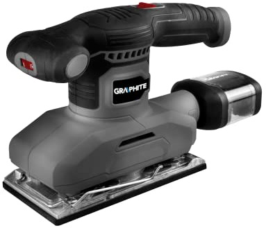 GRAPHITE Vibrationsschleifer 260 W, Gestell 90x187 mm, Oszillation 7000-13000 min⁻¹, Oszillationsamplitude 0,8 mm, Zubehör: Schleifpapier, Staubbehälter mit Filter - 1 St., Masse 1,7 kg