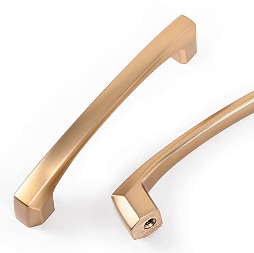 COTYKILEY Küchenschrankgriffe, gebürstetes Messing, 96 mm, champagnerfarben, 10 Stück