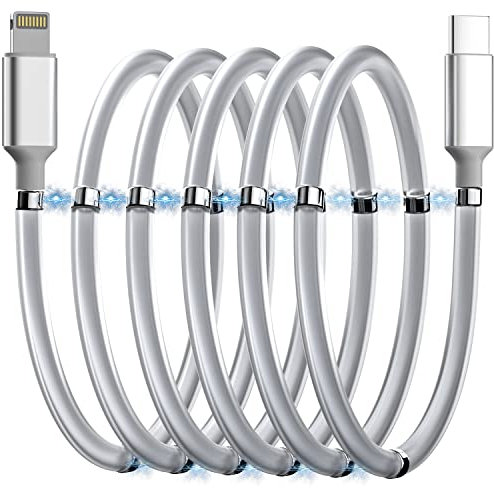 AICase Magnetic USB C to Lightning iPhone Cable Type C Super Organized Charging Magnetic Absorption Nano Data Cable Compatible iPhone 14/13/12/11/Mini/Pro/Max/X/XR/8/SE,iPad Air/Pro/Mini