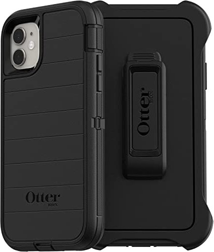 OtterBox Defender Series Screenless Edition Case for iPhone 11 (Only) - Holster Clip Included - Microbial Defense Protection - Non-Retail Packaging - Black