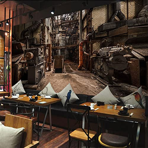 3D Ghost House Abandonné Usine Fond Mur Délabré Maison Ruines Papier Peint Salle À Manger Bar Café Horreur Game Hall Mural,150 * 105cm
